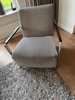 Fauteuil met gestreepte stof (zwart/zand), 75 tot 100 cm, Stof, Ophalen of Verzenden, 75 tot 100 cm