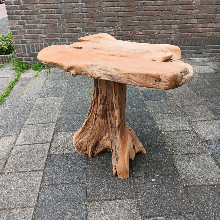 Massief Wortelhouten Wortelnoten Tafel Bijzettafel Eettafel, Huis en Inrichting, Tafels | Eettafels, Gebruikt, 50 tot 100 cm, 50 tot 100 cm