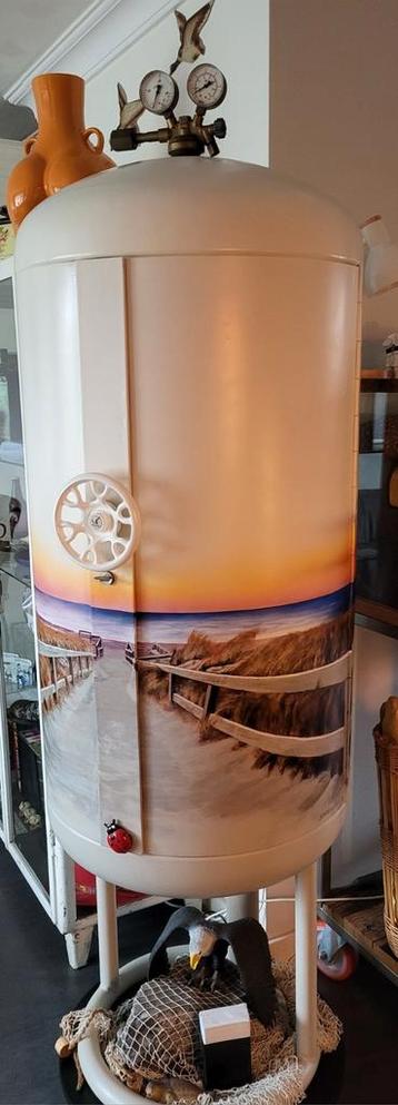 Etalage kunst  kunstobject ..boiler..thema strand zee ..TEAB beschikbaar voor biedingen