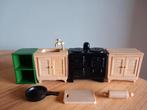 Sylvanian families vintage keukenblok compleet 1985, Verzamelen, Ophalen of Verzenden, Zo goed als nieuw, Poppenhuis