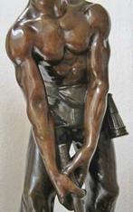 brons==Henri Louis Levasseur 1853-1934==gespierde arbeider==, Ophalen of Verzenden, Brons