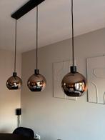 Hanglamp | 3 ronde glazen bollen, Huis en Inrichting, Lampen | Hanglampen, Ophalen, Zo goed als nieuw, Glas, 50 tot 75 cm