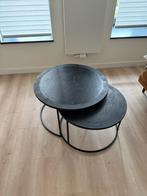 Tweedelig Salontafel Set, Huis en Inrichting, Tafels | Salontafels, Gebruikt, Rond, Metaal, Minder dan 50 cm