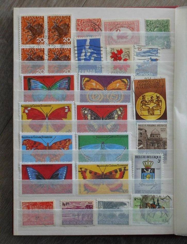 Kavel w-01 stockboek met postzegels wereld o.a. Guernsey, Postzegels en Munten, Postzegels | Volle albums en Verzamelingen, Buitenland