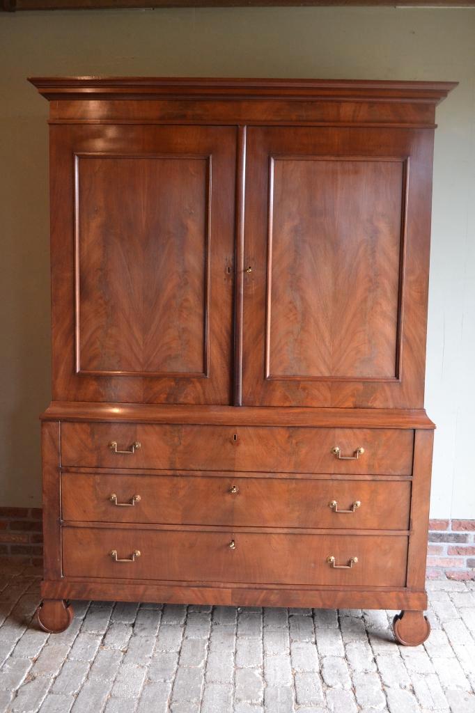 Prachtig antiek mahonie houten kabinet., Antiek en Kunst, Antiek | Meubels | Kasten, Verzenden