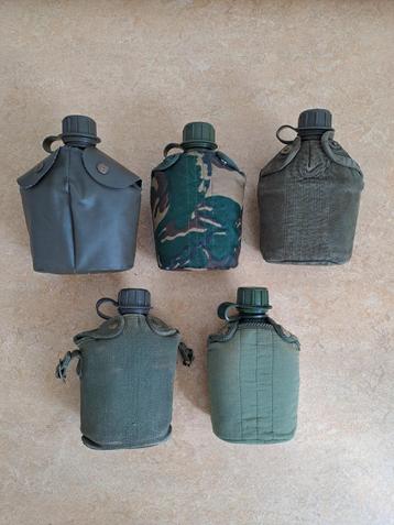 5 veldflessen, waterflessen, militair beschikbaar voor biedingen