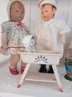 antieke Art Deco metalen  poppen badkuip op poten  1930, Ophalen of Verzenden