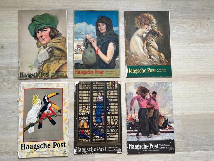 HAAGSCHE POST 6 kerstuitgaven 1922/1931., Verzamelen, Tijdschriften, Kranten en Knipsels, Tijdschrift, Nederland, 1920 tot 1940