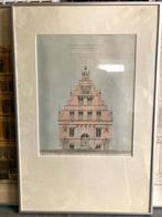 steendruk of litho Vleeshal te Haarlem, Antiek en Kunst, Ophalen of Verzenden