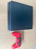 Zeer goed werkende PS4 Slim met rode controller, Ophalen of Verzenden, Zo goed als nieuw, Met 1 controller, Slim