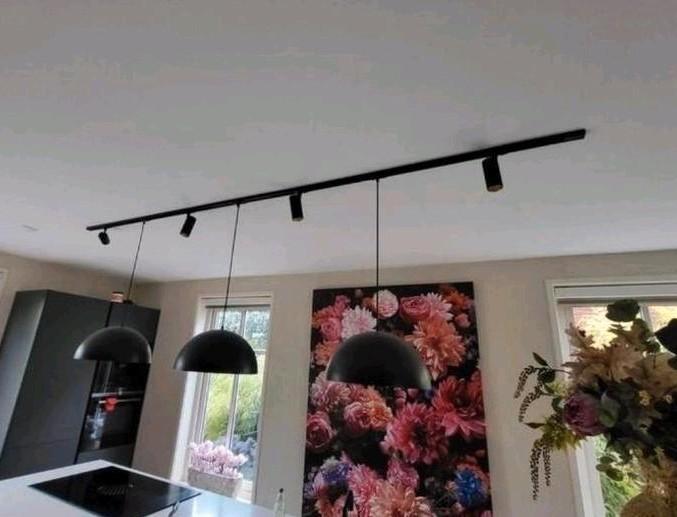 Larino Hanglamp zwart / goud 40 cm (3 stuks), Huis en Inrichting, Lampen | Hanglampen, Zo goed als nieuw, Minder dan 50 cm, Ophalen