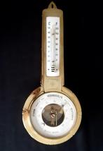 Weerstation (barometer+thermometer) Art Deco in koperen kast, Ophalen of Verzenden, Gebruikt, Weerstation