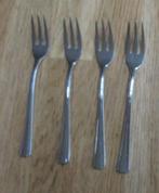 4 gebakvorkjes Keltum Cindy 18-10 mooie staat 14 gr 13,3cm, Ophalen of Verzenden, Gebruikt, Rvs of Chroom