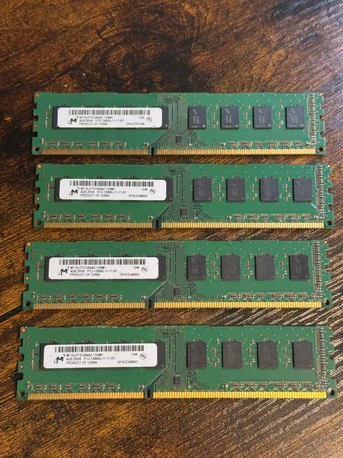 HP / Micron 16GB (4x4GB) DDR3 PC3-12800U 16000MHz, Computers en Software, RAM geheugen, Gebruikt, Desktop, 16 GB, DDR3, Ophalen of Verzenden