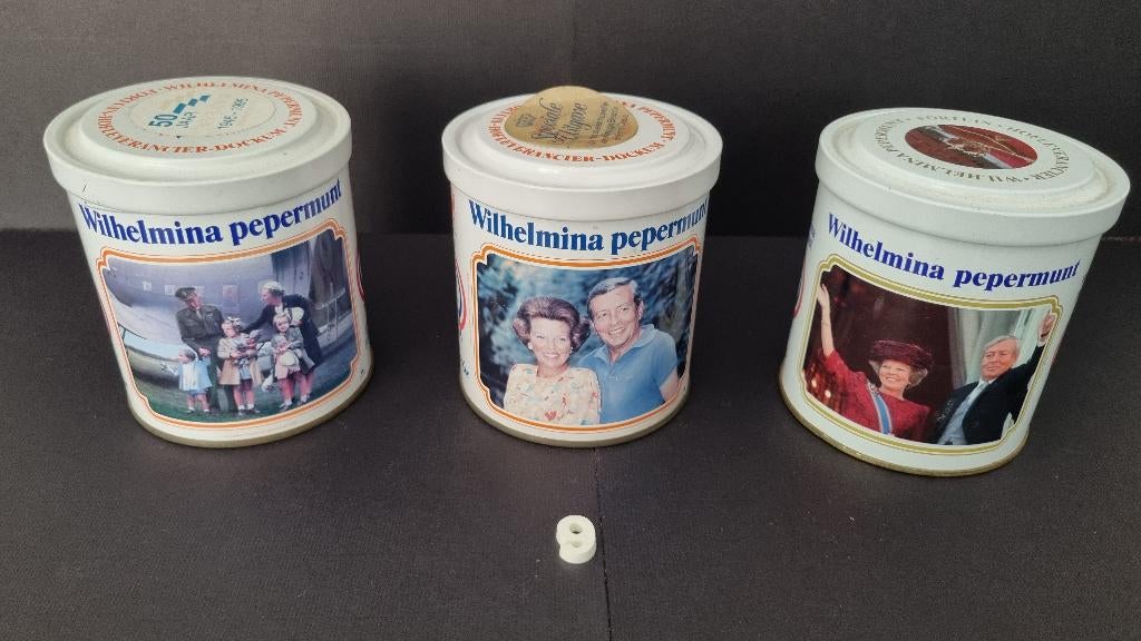 18 Blikken Wilhelmina Pepermunt, Verzamelen, Blikken, Ophalen of Verzenden, Gebruikt, Overige, Overige merken