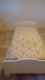 Eenpersoons bed wit landelijk met matras, Huis en Inrichting, Ophalen, 90 cm, Eenpersoons, Wit