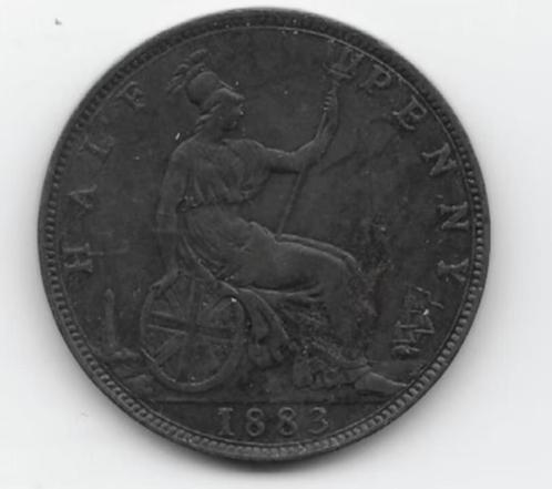Verenigd Koninkrijk ½ penny 1883 KM# 754, Postzegels en Munten, Munten | Europa | Niet-Euromunten, Losse munt, Overige landen