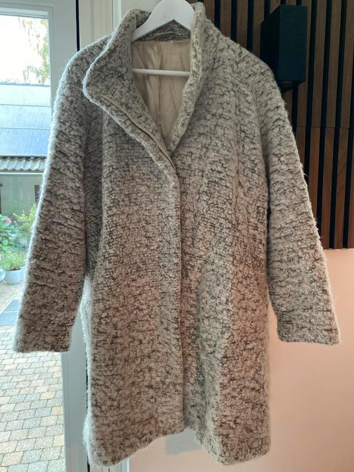 Samsoe Samsoe Winterjas Maat L, Kleding | Dames, Jassen | Zomer, Gedragen, Maat 42/44 (L), Beige, Ophalen of Verzenden