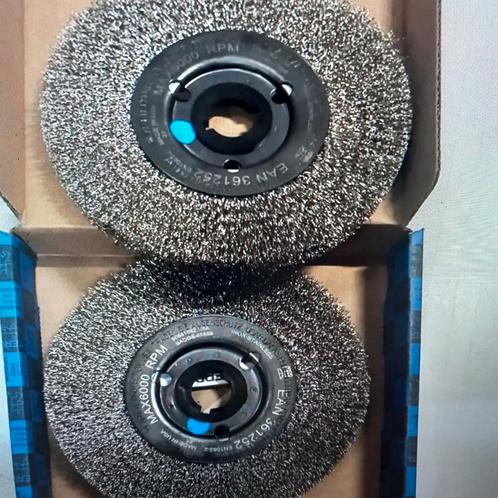 Ronde staalborstel ø 180 mm geschikt voor edelstaal (INOX), Doe-het-zelf en Verbouw, Gereedschap | Slijpmachines, Nieuw, Werkbankslijpmachine