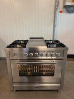 Luxe Boretti Fornuis 90cm RVS – 5 pits, Witgoed en Apparatuur, Fornuizen, Hete lucht, 60 cm of meer, Ophalen of Verzenden, Zo goed als nieuw