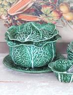Oude Vintage cabbage terrine met schaal – Secla, Ophalen of Verzenden