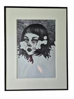 Prachtige print foto van Tsjechische Kunstenares in lijst, Ophalen, Minder dan 50 cm, Zo goed als nieuw, Foto of Poster