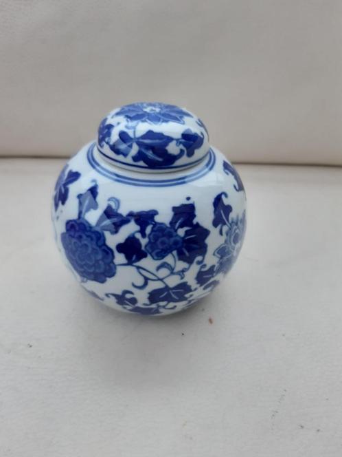 A35-24 Chinese gemberpot met blauwe bloemen, Antiek en Kunst, Curiosa en Brocante, Ophalen of Verzenden