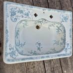 67,5x48,5 Unieke antieke wastafel turquoise blauw decor pauw, Ophalen