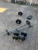 Halterset 60KG schijven, Sport en Fitness, Fitnessmaterialen, Ophalen, Zo goed als nieuw, Halterset