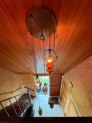 Retro hanglampen gekleurd 5 stuks beschikbaar voor biedingen