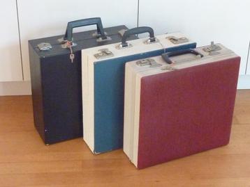3 Platenkoffers, 1970, vintage, retro beschikbaar voor biedingen