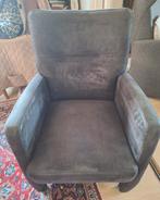 Nette fauteuil grijze stof met zwenkwielen, Ophalen, Zo goed als nieuw, 75 tot 100 cm, Stof