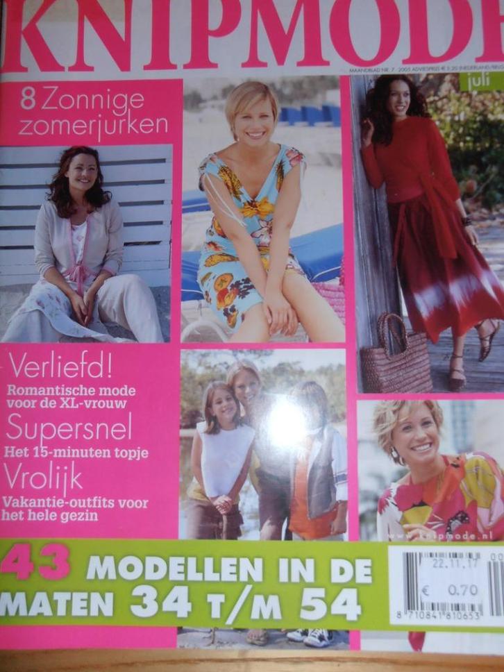 Knipmode juli 2005 romantische mode voor de XL vrouw, Hobby en Vrije tijd, Kledingpatronen, Zo goed als nieuw, Vrouw, Knipmode
