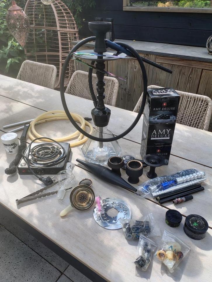 Amy waterpijp met toebehoren, Verzamelen, Rookartikelen, Aanstekers en Luciferdoosjes, Gebruikt, (Water)pijp, Ophalen