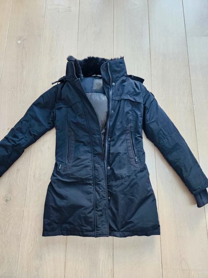 Airforce lange winterjas maat xs donkerblauw, Kleding | Dames, Jassen | Winter, Zo goed als nieuw, Maat 34 (XS) of kleiner, Ophalen of Verzenden
