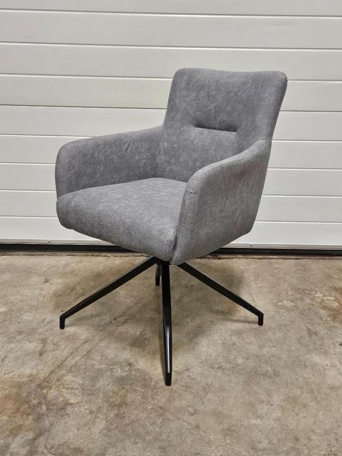 Armstoel Joey draaivoet stof tornado grijs | Webshop, Huis en Inrichting, Stoelen, Nieuw, Metaal, Stof, Grijs, Ophalen of Verzenden