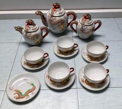 theeservies Japan China Yamasan draken Gheisha kopje eierpor, Antiek en Kunst, Antiek | Servies compleet, Ophalen of Verzenden