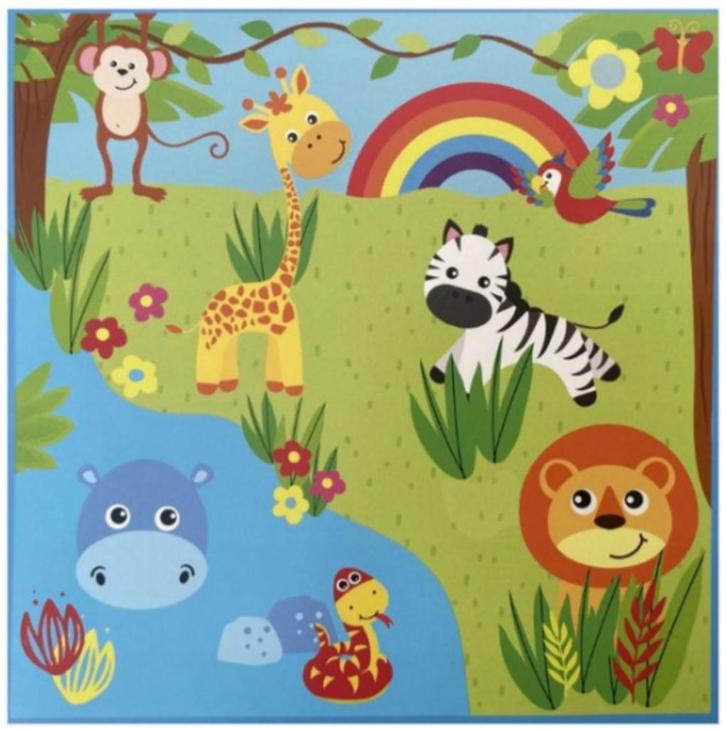 BABY SPEELMAT - KLEURRIJKE JUNGLE - 100x100cm, Kinderen en Baby's, Speelgoed | Speelkleden, Nieuw, Ophalen of Verzenden