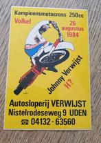 Sticker Kampioens motocross 250cc, Johnny Verwijst,Uden 1984, Verzamelen, Stickers, Ophalen of Verzenden, Zo goed als nieuw
