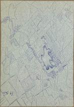 Wobbe H Alkema(1900)Tekening met Pen"Abstracte Comp"Ges Ged, Ophalen of Verzenden