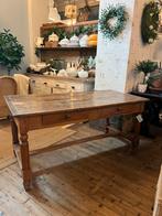 Oude franse antieke eet tafel bureau, Brocante, landelijk, Ophalen of Verzenden