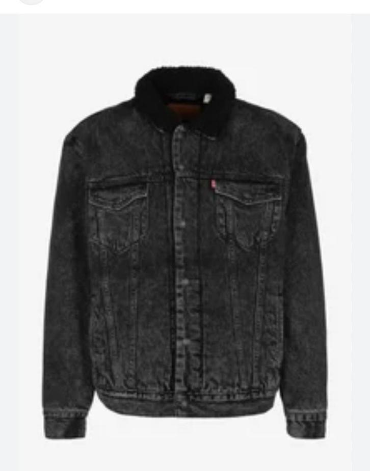 Levi's Shearling Trucker Jacket - Zwart - Nieuw, Kleding | Heren, Jassen | Winter, Nieuw, Maat 52/54 (L), Zwart, Ophalen of Verzenden