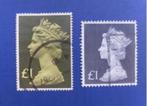 Postzegel UK 1972 en 1977 2 zegels Elisabeth 1 Pond 19-10, Postzegels en Munten, Postzegels | Europa | UK, Verzenden, Gestempeld