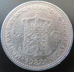 Halve Gulden 1922, Postzegels en Munten, ½ gulden, Verzenden, Zilver, Koningin Wilhelmina