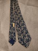 Hermès Zijden Stropdas - blauwe zijden met bloemenpatroon, Onbekend, Blauw, Ophalen of Verzenden, Zo goed als nieuw
