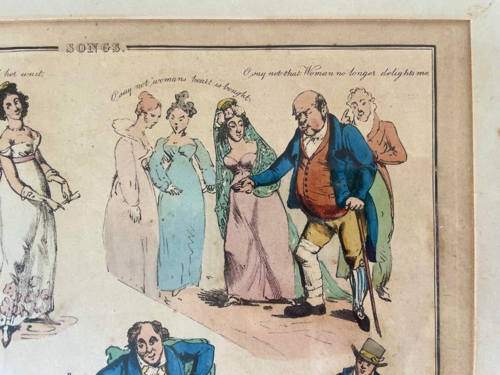 Handgekleurde ets uit 1822, Henry Alken (1785-1851), Songs, Antiek en Kunst, Ophalen of Verzenden