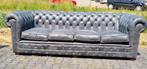 Chesterfield XL bank antraciet grijs + BEZORGING GRATIS, 250 tot 300 cm, Gebruikt, Chesterfield, Leer