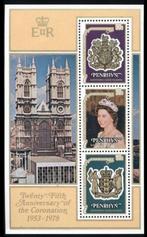 BLOK Penrhyn 1978, Queen Elizabeth II 25 jaar Troon, pfrs., Koningshuis, Verzenden, Postfris