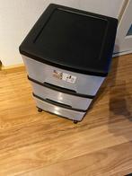 3-Drawer Plastic Storage Unit on Wheels, Ophalen, Zo goed als nieuw