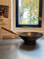 Wok + Wokring Plaatstaal 30cm, Ophalen of Verzenden, Gebruikt, Overige materialen, Wok